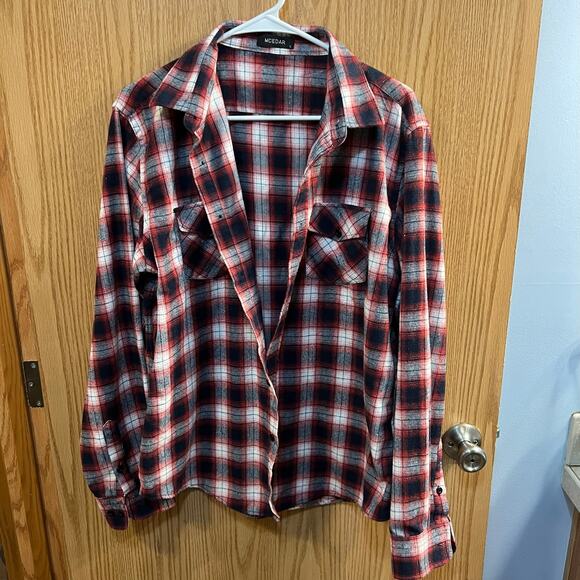MCedar Plaid Button Down Shirt Brides Matron Wedding Size Large - Picture 1 of 6